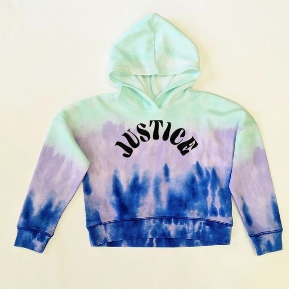 Justice Other - Justice Kids Tie-Dye Hoodie - Blue and Purple